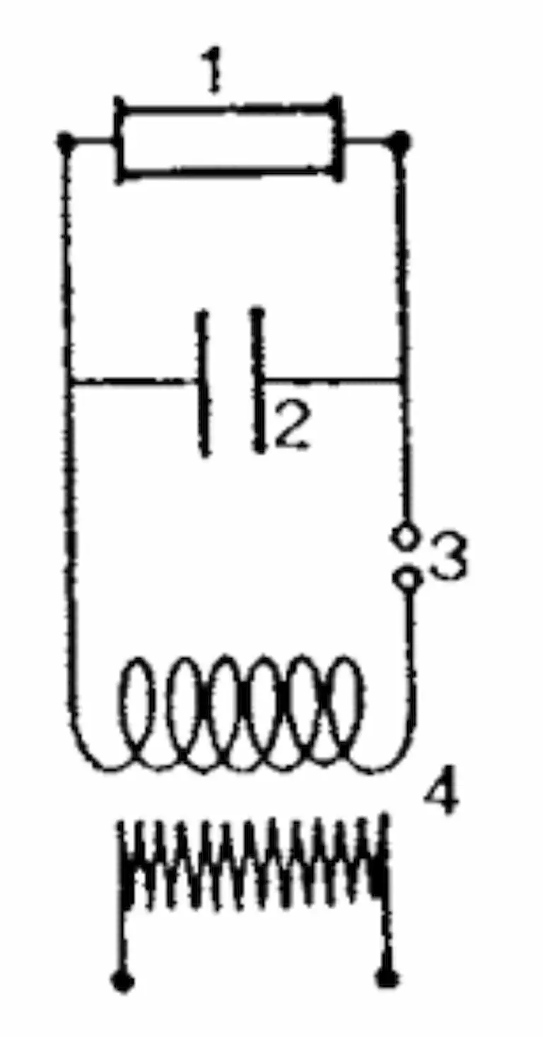 Tesla high frequency generator schematic (1891)